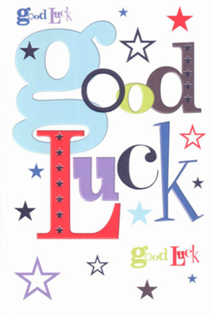 Capturing the buoyant spirit of Guildford, this good luck card is an artful celebration of bright hopes and well wishes. Each boldly rendered letter announces itself in shades of gentle blue, warm red, leafy green, and velvety violet, forming a vibrant mosaic reminiscent of flower stalls on a bustling Saturday near the castle grounds. Stars-some bold, some barely brushed-flit across a spacious white field, their arrangement playful yet composed, echoing the possibility of countless dreams awaiting beyond the High Street. The typography, lively yet refined, brings a sense of movement, as if the card itself is rooting for success, much like friends and family cheering from the sidelines of Stoke Park. Light reflects subtly off the smooth, fine-quality cardstock, mirroring the tactile satisfaction of handling a fresh, delicately bundled bouquet. More than just a message, the card carries with it a spark of belief-something to slip into a loved one's hand before an important day, infusing it with the supportive energy that thrives in Guildford's close-knit neighborhoods. Each detail is thoughtfully chosen, making this card a heartfelt token of luck and pride.